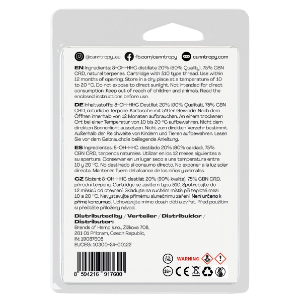 Canntropy 8-OH-HHC Cartridge Caribbean Breeze 1 ml