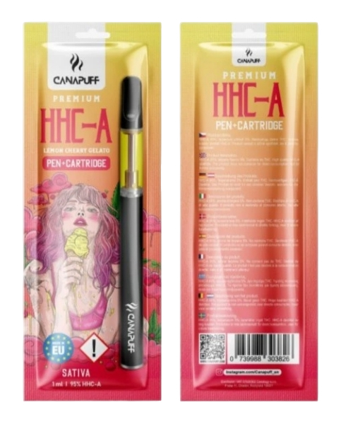 CanaPuff HHCA Pen + Cartridge Lemon Cherry Gelato, 1 ml