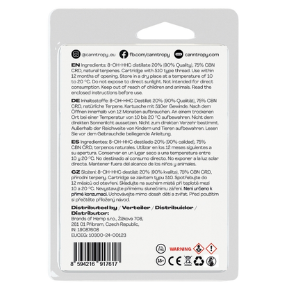 Canntropy 8-OH-HHC Cartridge Watermelon Zlushie 1 ml
