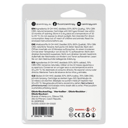Canntropy 8-OH-HHC Cartridge Caribbean Breeze 1 ml